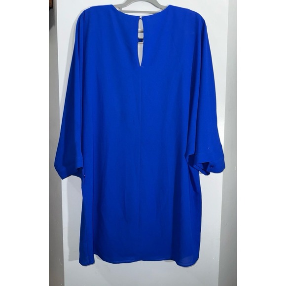 Belle Badgley Mischka lined cobalt blue crepe shift dress size US 12 - Picture 8 of 10